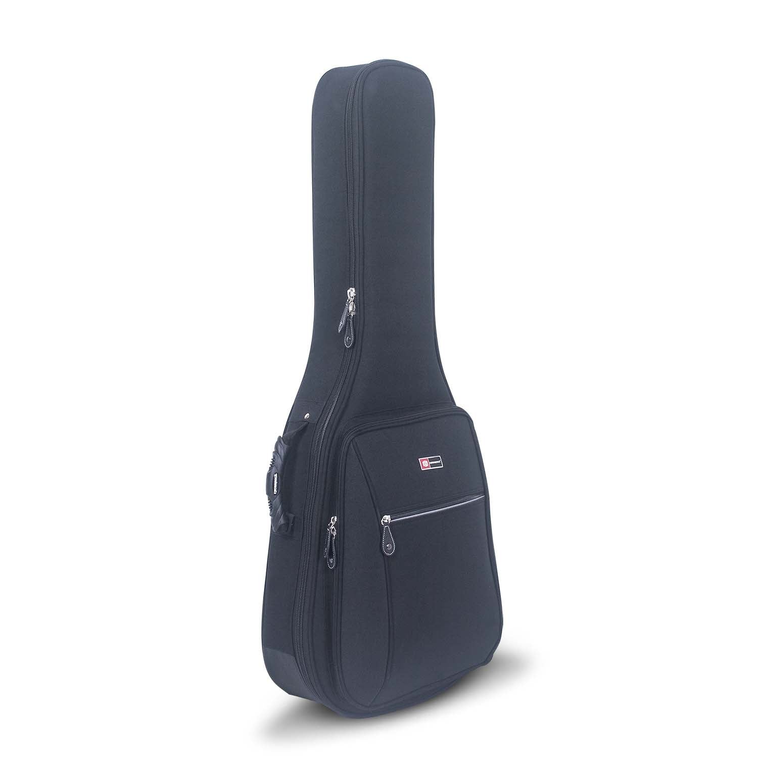 CRDG105C black classical guitar gig bag with padded backpack straps, neck foam rest, and front pockets