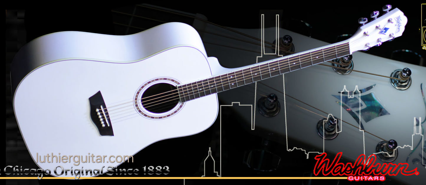Washburn WD10SWH white gloss